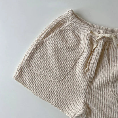 Relaxed Loose fit Ribbed Shorts & Tee Set (Copy)